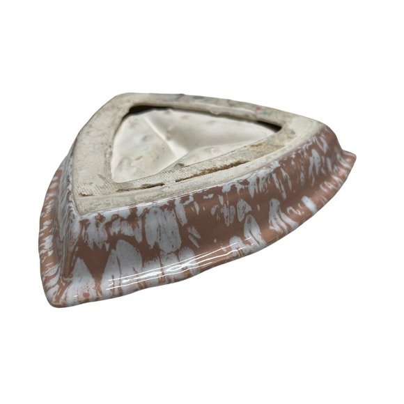 Mid-Century Atomic Ashtray Splatter Speckled Ceramic Triangle Vtg - Picture 8 of 9